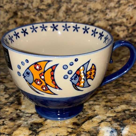 Yokohama Studio Miyabi Handpainted Fish Ceramic Mug - Picture 1 of 10